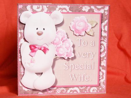 To a Very Special Wife Card Front with Decoupage by Susan Smith