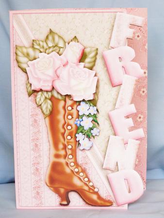Vintage Roses in Boot Friend Over the Edge by Susan Smith