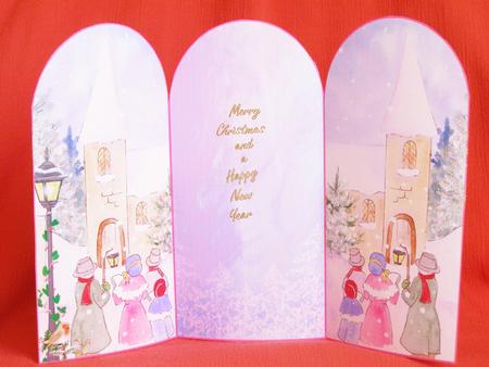 Carol Singers Trifol Card by Susan Smith