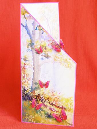 Autumn with Butterflies Angled Front Dl Card by Susan Smith