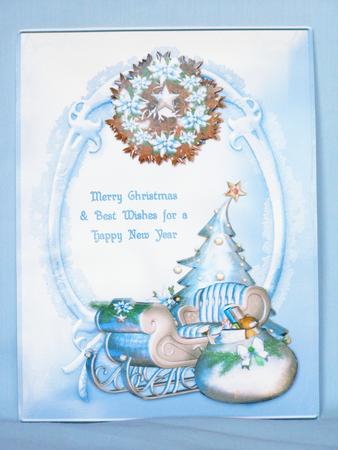 Winter Wishes in Blue Card Front with Step by Step by Susan Smith