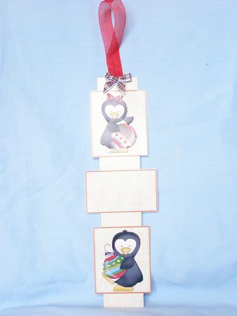 'ribbon' Penguin Card Hanger by Susan Smith