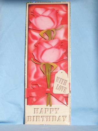 Large Dl Birthday Roses in a Box Quick Card 3D Decoupage by Susan Smith
