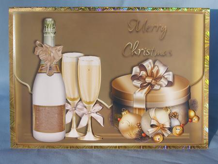 Golden Christmas Fancy Edge Faux Envelope Card by Susan Smith