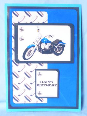 Motorcycle 5 - For You-Happy Birthday Card by Susan Smith