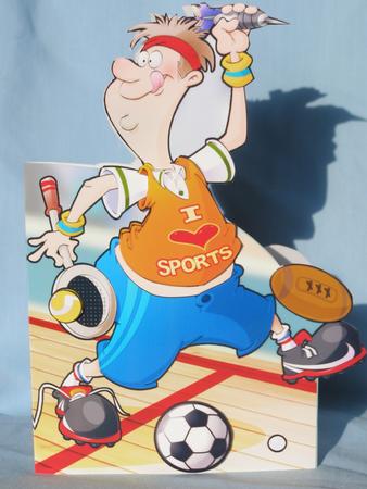 Super Sports Dude Shaped Card by Susan Smith