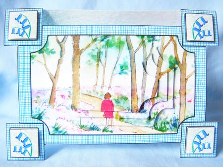 Bluebell Walk 4-side Cutaway Card by Susan Smith