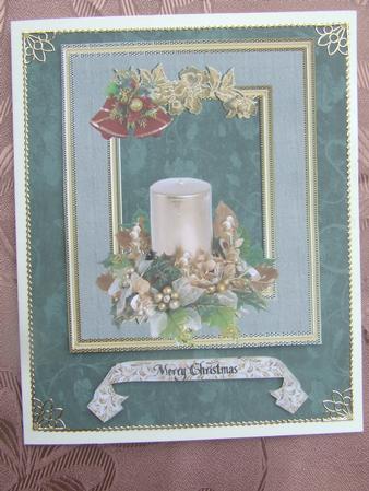 Gold Candle Christmas Card Front by Susan Smith