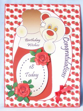 18/21st Champagne and Roses Bear by Susan Smith