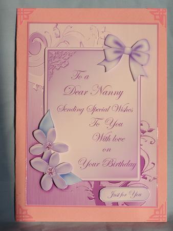 5 x 7 Metallic Birthday Nanny with 3D Decoupage by Susan Smith