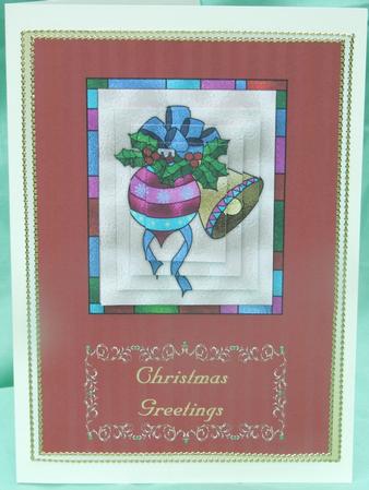 Christmas Stained Glass Pyramid - Bauble & Bells by Susan Smith