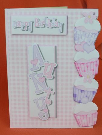 Cupcakes Aunty Over the Side Card by Susan Smith