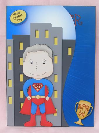 Super Dad 2 for 8x8 or A5, Shaped Topper, Insert & Decoupage by Susan Smith