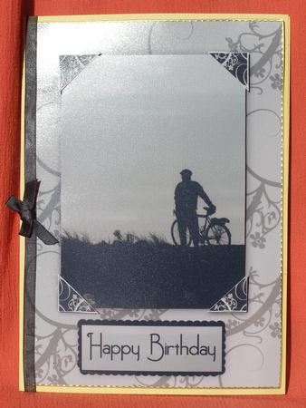 Retirement or Birthday Card Front with Man by Susan Smith