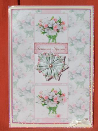 Beautiful Floral Card Front and Tea Bag Tiles by Susan Smith
