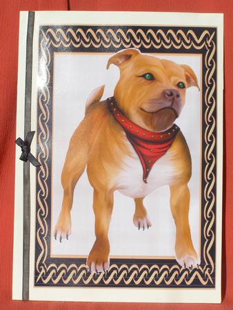 A4 Framed Staffie by Susan Smith