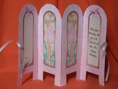 Vintage Floral 1a - Birthday - Folded Screen Card by Susan Smith