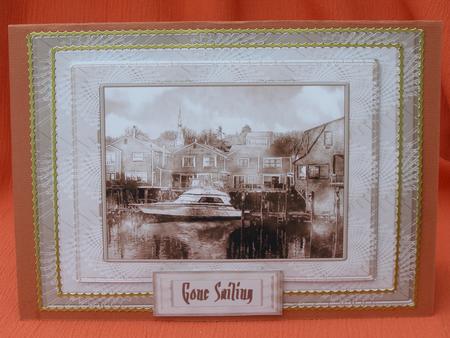 Sepia Boating Haven Birthday General Purpose Card by Susan Smith