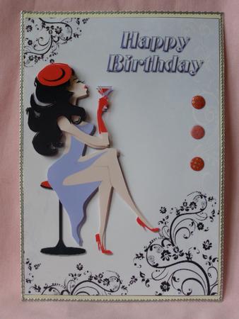 Cocktails! Card Front and Decoupage by Susan Smith