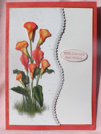 Floral Card Front with Decoupage by Susan Smith