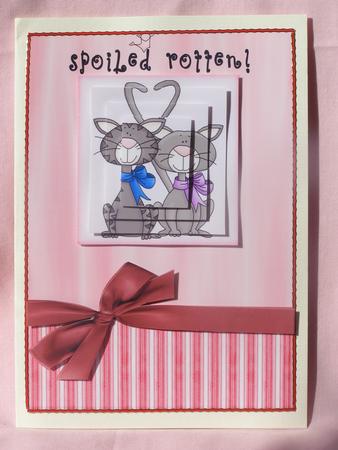Spoiled Rotten Kitty Pyramage Card by Susan Smith