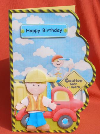 The Construction Site Scallope Edge Curve Card by Susan Smith