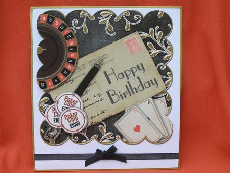 Roulette Black Happy Birthday Postcard Step by Step by Susan Smith