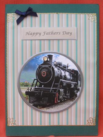 Steam Train on Striped Background by Susan Smith