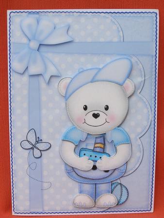 A5 Teddy Ed's Boat Quick Card N 3D Decoupage by Susan Smith