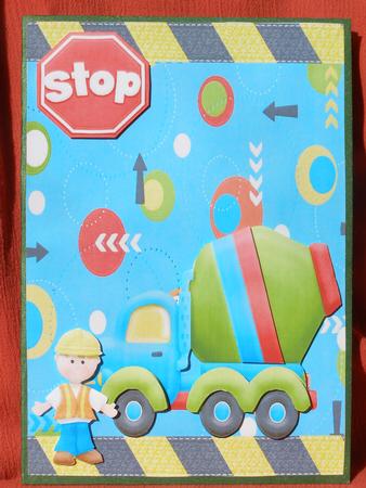 Dumper Truck with Red Stop Sign by Susan Smith