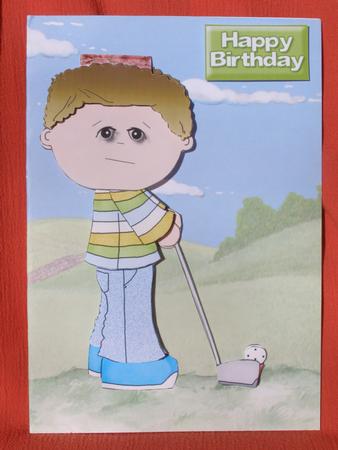 Male Golf Pro Flip-up Card by Susan Smith