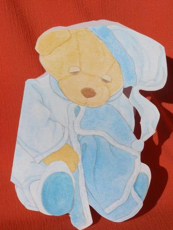 Tired Little Bear Shaped Card by Susan Smith
