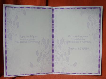Happy 40th Birthday Card Making Insert by Susan Smith