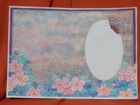Cherry Blossom Against Evening Sky with Butterfly Insert by Susan Smith