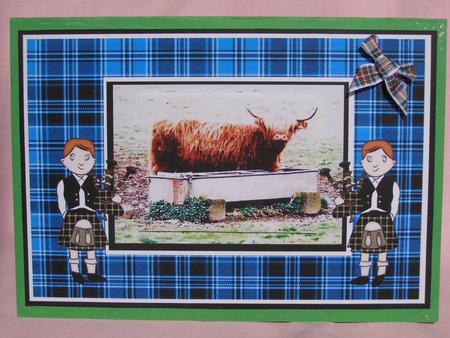 Highland Cow and Pipers by Susan Smith