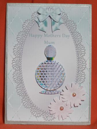 White Daisies & Perfume on Silver Oval - Mothers Day by Susan Smith