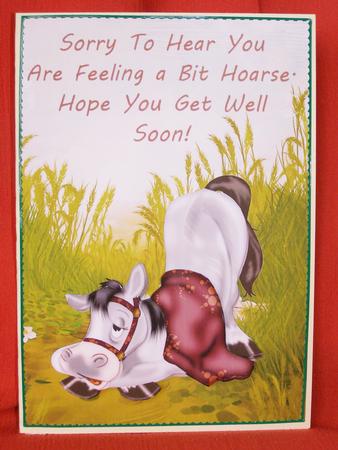 Feeling Hoarse Get Well Soon Card with Decoupage by Susan Smith