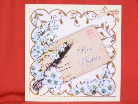 Blue Blossom Best Wishes Ink Saver 6in Duo Corner Stacker by Susan Smith