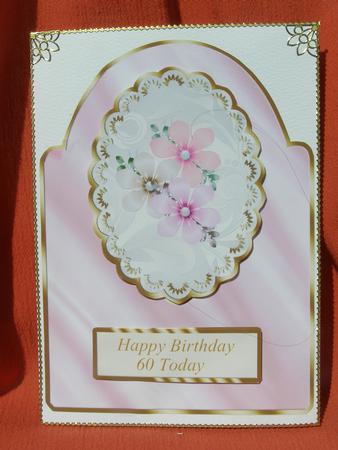 Lilac Dome Shaped Card Front with Flowers by Susan Smith