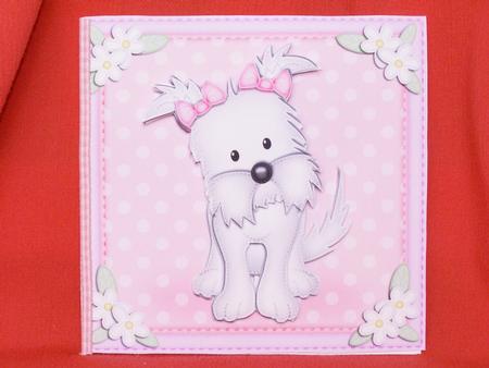 8 x 8 Jess the Westie Quick Card N 3D Decoupage by Susan Smith
