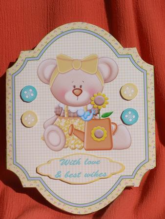 Summer Bear Decoupage folded card by Susan Smith