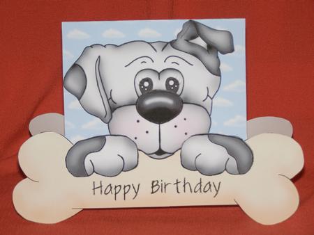 Dog and His Bone Shaped Card by Susan Smith