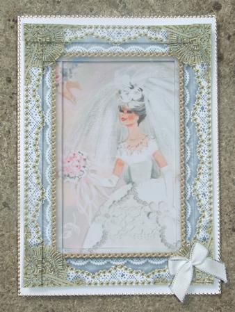 Beautiful Bride Spiral Edge Stacker 7x5in Card Front by Susan Smith