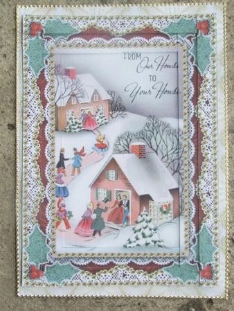 Our House to Yours Spiral Edge Stacker 7x5in Card Front by Susan Smith