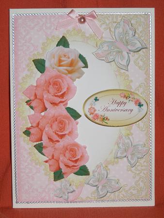 Roses & Butterflies Beautiful Card Front 1 by Susan Smith