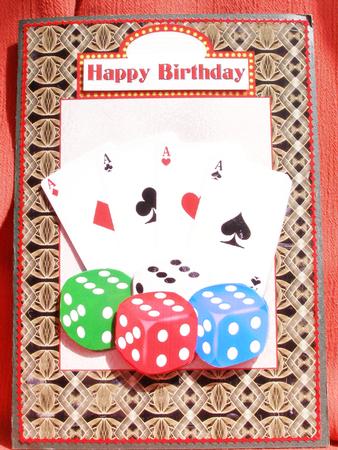 Aces High and Dice Birthday Card by Susan Smith