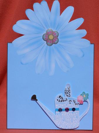 Blue Daisy Over the Edge Card by Susan Smith