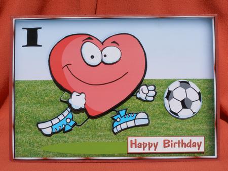 I Love Football Card Front with Decoupage by Susan Smith