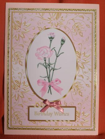 Carnation Topper Card Front by Susan Smith