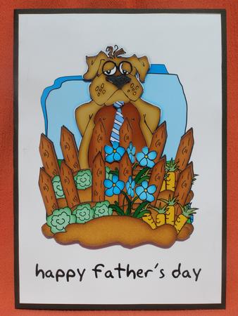 Happy Dog Father's Day Greeting Card Front by Susan Smith